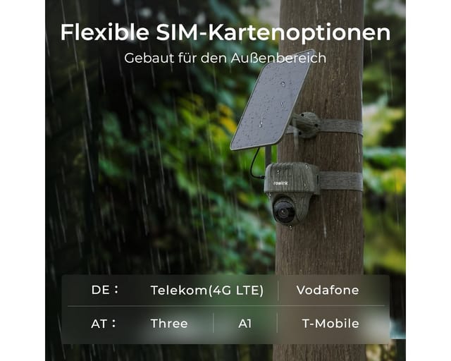 Reolink Wildkamera 4K 8MP 3G/4G LTE mit 360º Rundumsicht (Außenbereich, 1-tlg., No-Glow,Tiererkennung,355°/90° Schwenk,Bewegungsmelder,2-Weg-Audio)