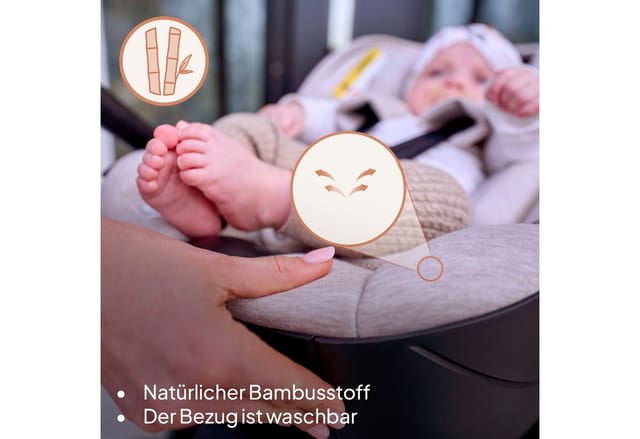 lionelo Autokindersitz MOXIE I-SIZE, ab: ab Geburt, bis: bis 18 Monaten, ab: 40 cm, bis: 87 cm, (Set ohne Basis), Memory Foam/Bambus/Dri-Seat/Magnetgurte/Lüftung