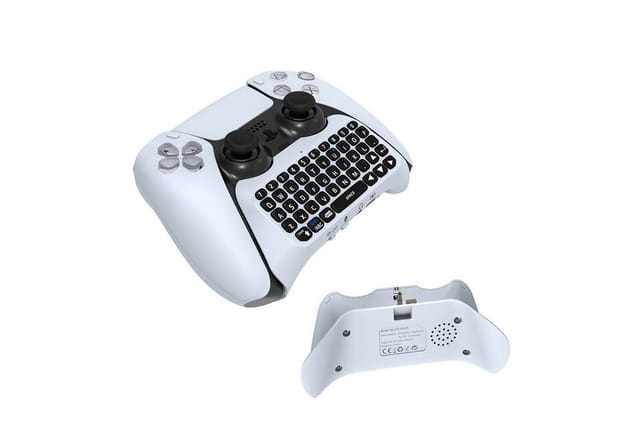 KINSI Bluetooth Tastatur für PlayStation 5 Controller,Wireless Keyboard PlayStation 5-Controller (mit Voice-Chat Funktion - Ergonomisches Design)