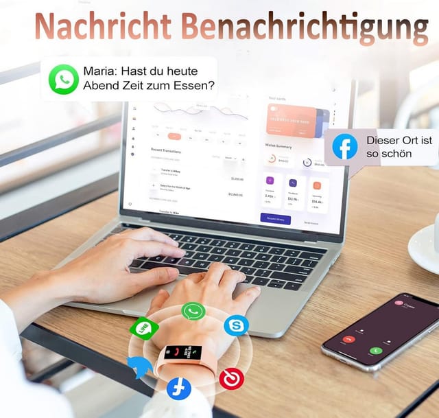 Toomoke Fitness Tracker Uhr mit Anruffunktion für Damen Herren Smartwatch Smartwatch (1.1" AMOLED-Display Zoll) 5 ATM IP68 Wasserdicht Fitness Tracker mit Schrittzähler Pulsuhr Blutdruck Messgerät für Android iOS, Geschenk für Familie und Freunde, Schlaf-Monitor, Activity Tracker, SpO2, Kalorien-Tracker,Schrittzähler