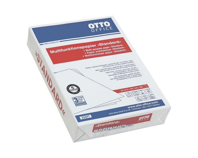 Otto Office Druckerpapier Standard, Format DIN A4, 80 g/m², 161 CIE, 500 Blatt
