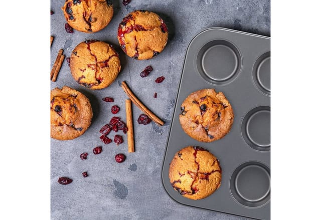 relaxdays Muffinplatten 12er Muffinform im 2er Set, Stahl