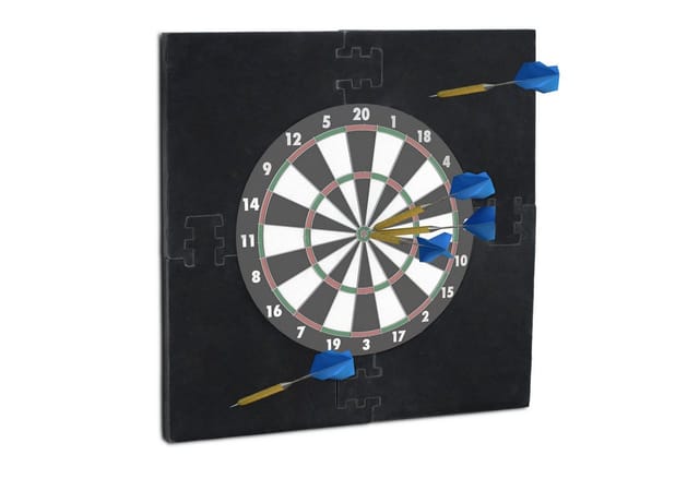 relaxdays Dart-Wandschutz Dartscheibe Schutzring "R6", schwarz