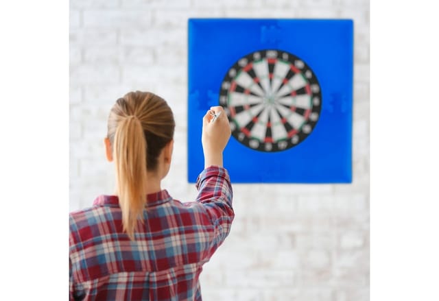 relaxdays Dart-Wandschutz Dartscheibe Schutzring "R6", grau