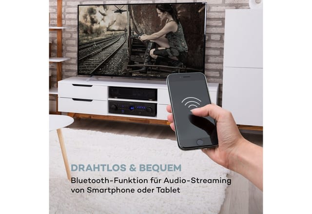 Auna AMP-CD950 DG Audioverstärker (Anzahl Kanäle: 4-Kanal, Digital Audio Bluetooth Verstärker HiFi Stereo Amplifier Multikanal)