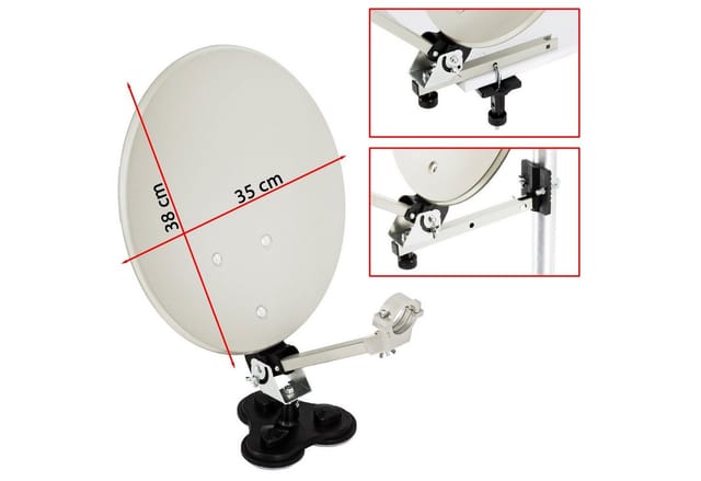 PremiumX Mobile SAT Anlage Receiver Satelliten-Finder LNB Kabel Koffer Stativ SAT-Antenne