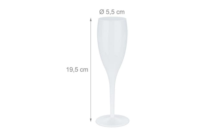 relaxdays Sektglas Sektgläser Kunststoff 6er Set, Kunststoff