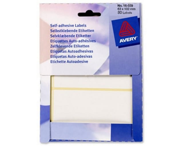 Avery Zweckform Etiketten 80x Universal Klebe-Etiketten 63x102mm, Aufkleber Labor Selbstklebend Ablösbar Blickdicht
