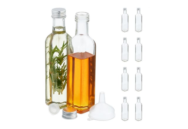 relaxdays Trinkflasche Flaschen zum Befüllen 250 ml, 10er Pack