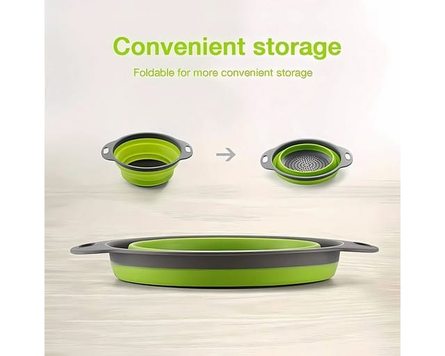 König Design Seiher 2er Set Faltbares Küchensieb Nudelsieb, Silikon / Kunststoff, (Set, 2-St., 2 Größen), Seiher Sieb, Küche Silikon Klappbar Abtropfsieb Nudelsieb