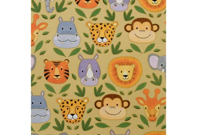Star Geschenkpapier, Geschenkpapier Wildtiere Motiv 70cm x 2m Rolle Beige / Bunt