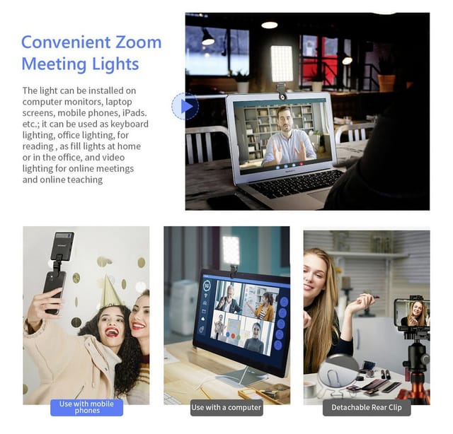 Neewer Videoleuchte Neewer LED-Klemmeuchte NL-60AI für Laptop und Smartphone, Videografie, Fotografie, Content-Creator, Filmemacher