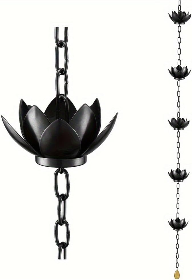 Lotus Chaîne Attrape-pluie Pour Gouttière, Remplace Gouttière, Coupelles De Dérivation D, Décoration Extérieure