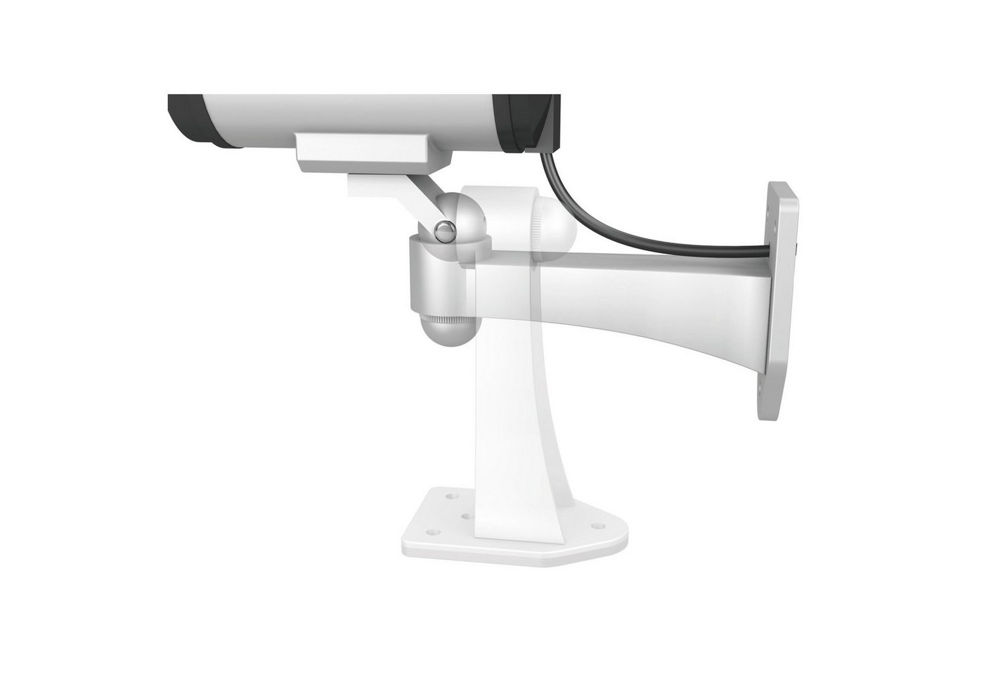 BASI Überwachungskamera Attrappe Dummy Kamera (Spar-Set, 1-tlg., Batteriebetrieben, LED-Licht, Innen-/Außen, Wandhalterung, 1 Stück) Bild 5