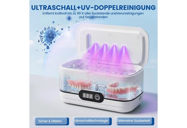 Bundviel Ultraschallreiniger Ultraschallreinigungsgerät Ultraschall Ultraschallgerät 49kHz 650ML