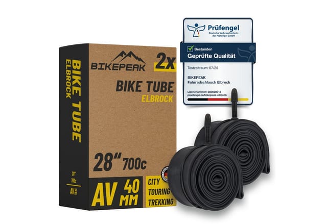BikePeak Fahrradschlauch BikePeak 2x Fahrradschlauch Elbrock City 28" AV-40mm 28/47-622/635