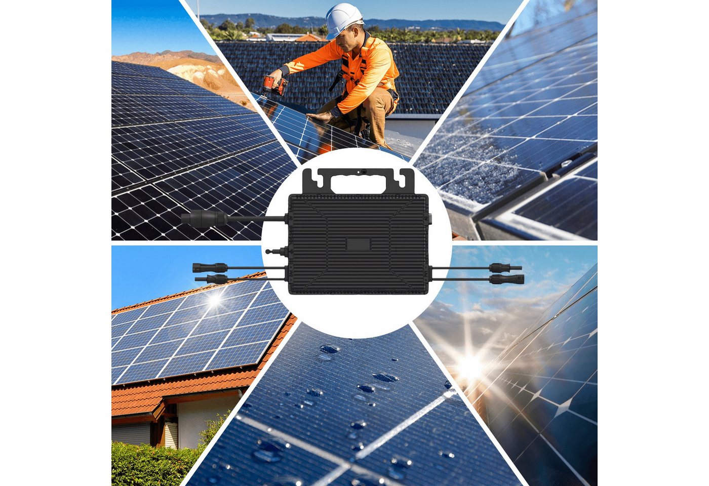 SUNNIVA Wechselrichter Astro Energy TM-L800Mi Mikro-Wechselrichter 800W, (Balkonkraftwerk Inverter mit 2× MPPT, IP67, WLAN & App-Steuerung, Plug-&-Play inkl. 5m Anschlusskabel zur Steckdose)