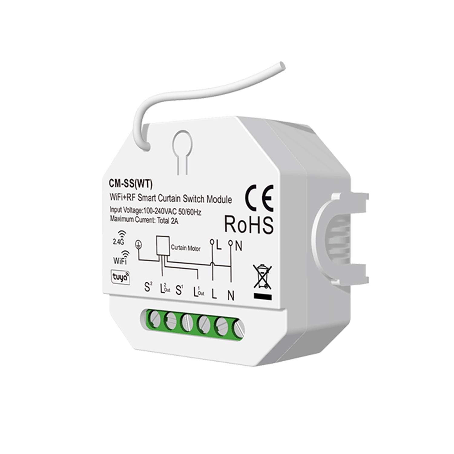 Jalousienschalter Wifi Skydance Cm-ss(wt) Kompatibel Mit Rf Fernbedienung Weiß
