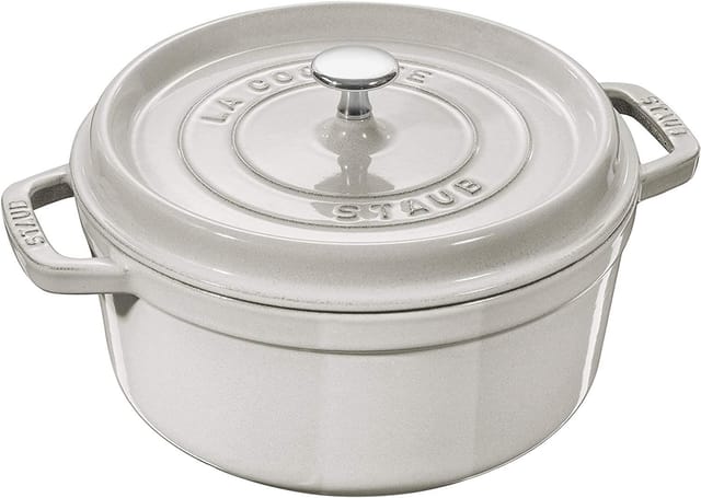 Staub Auflaufform La Cocotte 24cm rund, weisser Trüffel, Gusseisen, Gusseisen