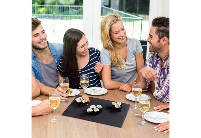 relaxdays Servierplatte Schieferplatte 30x40 cm 6er Set, Schiefer