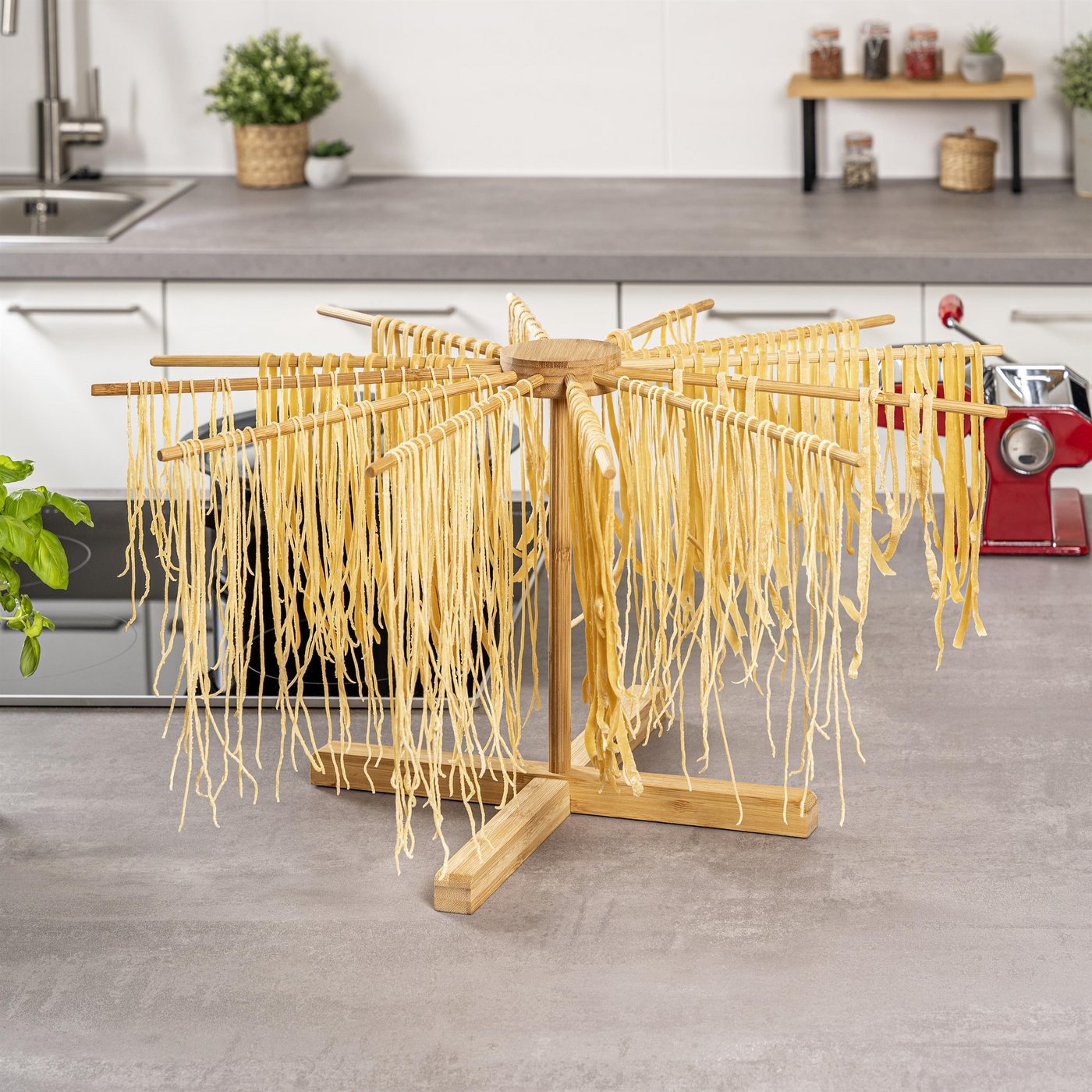 bremermann Nudeltrockner Nudeltrockner aus Bambus – Nudelständer für selbstgemachte Pasta Bild 2