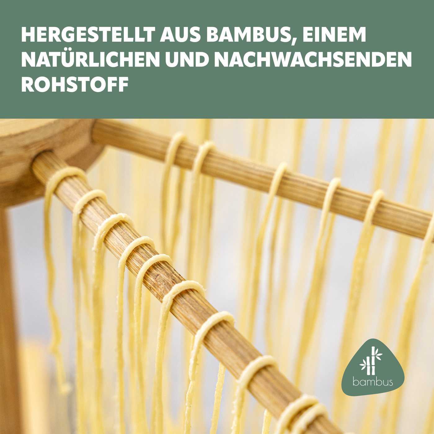 bremermann Nudeltrockner Nudeltrockner aus Bambus – Nudelständer für selbstgemachte Pasta Bild 3