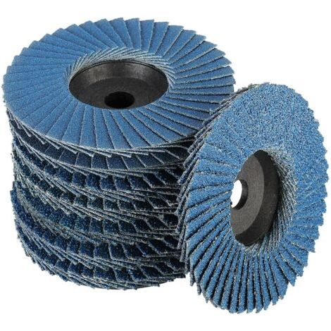 Lot De 16 Disques Abrasifs Lamelles,disques Abrasifs Lamelles, 76 Mm X 10 Mm Grain 40/60/80/120, Pour Mtal, Acier Et Bois, Recouvert De Disques Lamelles Disques Abrasifs,bleu