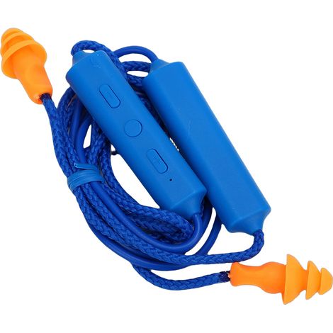 Decdeal Bluetooth-headset Mit Ohrstöpseln, 29 Db Geräuschunterdrückung, Ipx5 Wasserdicht, Wiederaufladbar, Nackenbügel, Für Baustellen Und Werkstätten, Blau