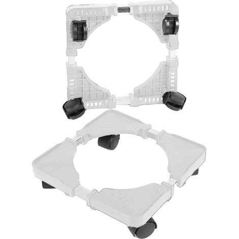 Decdeal Pflanzenständer Mit Rollen, Verstellbarem Universalfuß, Rollbarer Blumentopfständer Für Haus, Garten Und Hof, Weiß
