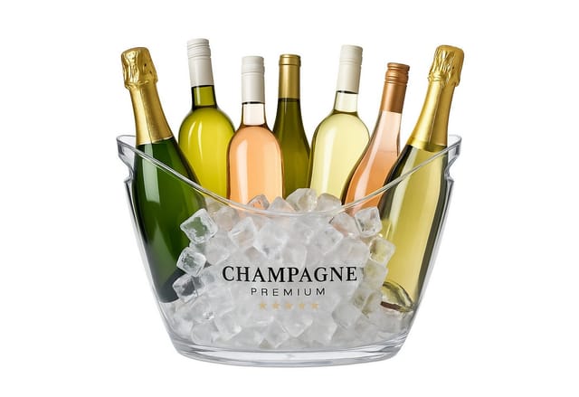 relaxdays Wein- und Sektkühler Eiseimer 8l transparent