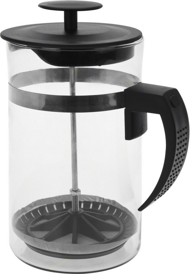 Koopman Kaffeebereiter, Glas / Kunststoff, Manuelle Presse, Griff, Presse, Transparent