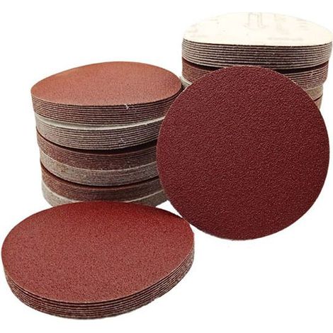 Honornic - 50 Exzentrische Schleifscheiben Ø 150 Mm P60p100p150p320p600 Roter Satz Unperforierter Schleifscheiben