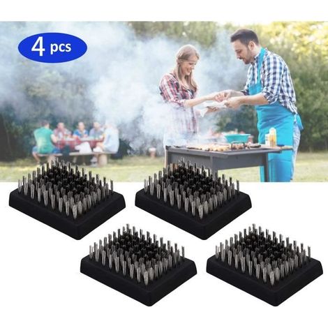 Honornic - Grillbürstenkopf, Ersatzkopf Für Grillbürsten, Grillreinigungsbürstenkopf Mit Metallborsten (schwarz, 4 Stück)