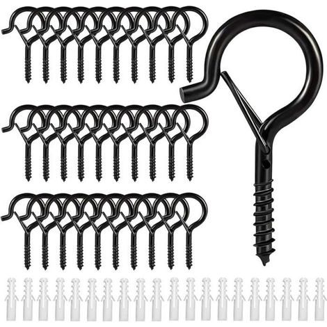 Honornic - Edelstahl-schraubhaken Mit Hakenöse, Schraubhaken, Metall-deckenhaken Für Den Außenbereich (30 Stück)