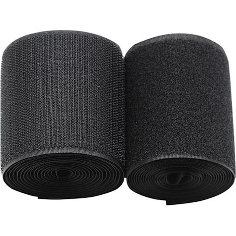 Honornic – Extra Breites (10 Cm X 2 M) Schwarzes, Antihaftbeschichtetes Nylon-klettband Für Kabelmanagement Und Näharbeiten