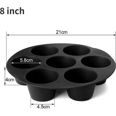Honornic - Silikon-kuchenform Für Heißluftfritteuse, Mikrowellengeeignet, 20 Cm (8 Zoll).