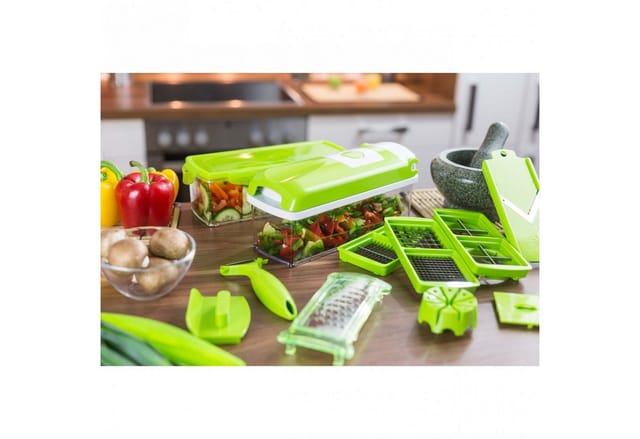 Genius Gemüseschneider Genius Nicer Dicer Plus 18 Teile Obstschneider Zwiebelschneider, 18tlg. Obstschneider Zwiebelschneider Pommesschneider
