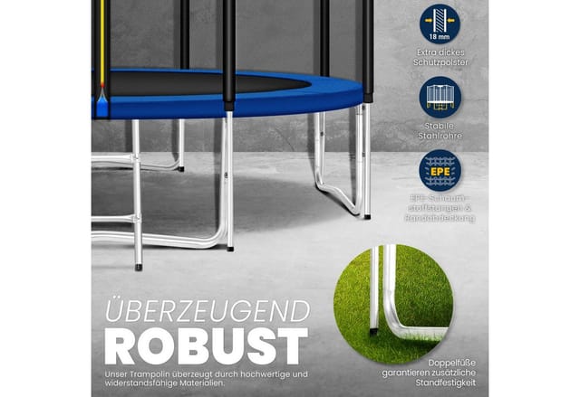 KIDUKU Gartentrampolin KIDUKU® Trampolin 244 - 427 cm Gartentrampolin Kindertrampolin Outdoor, Ø 244 cm, kg