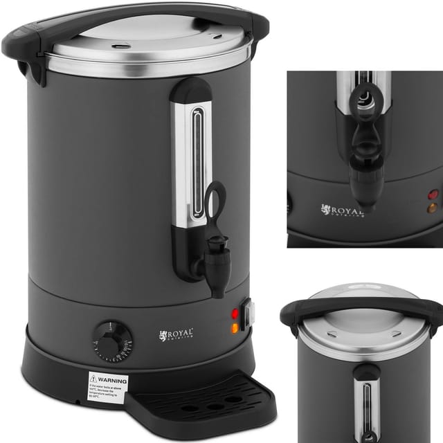 Royal Catering Heißwasserspender Wasserkocher Edelstahl Heißgetränkespender Kaffee Tee Glühwein Gastro, 13.5 l, 2500 W, verschiedene Größen