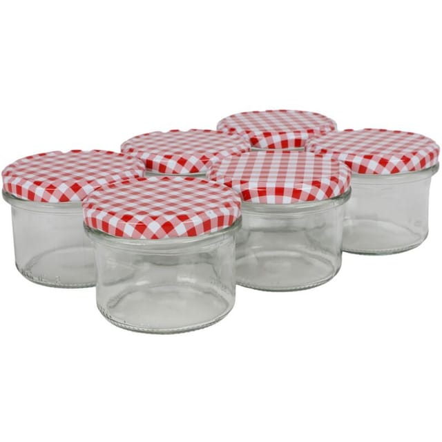 BURI Einmachglas Einmachgläser 6er-Set 235ml Marmeladengläser Vorratsglas Schraubdeckel, Glas