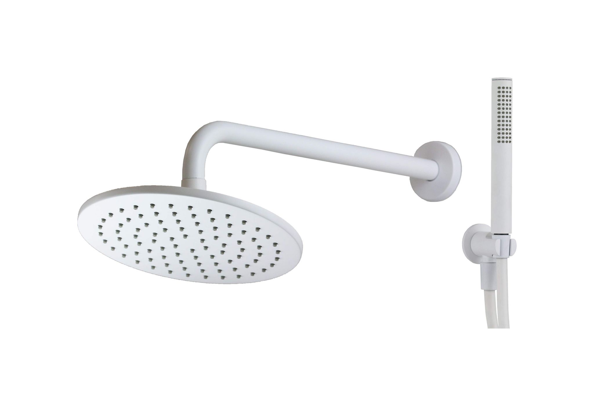 Deckendes Weiß Duschset Mit Duschkopff Ø200 Mm Damast Class 15404 Weiß Matt - Ø 200 Mm