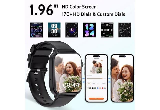 Lige Smartwatch Herren Damen mit Telefonfunkion Wasserdicht Smartwatch, Fitnessuhr, Trackt Herzfrequenz, Blutdruck, Körpertemperatur