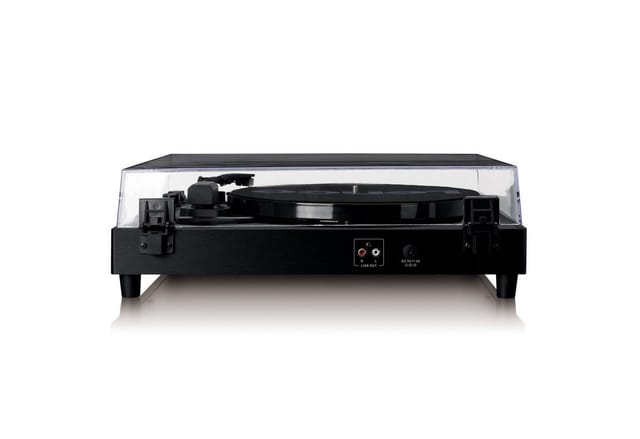 Lenco LS-60BK Plattenspieler (Riemenantrieb, Bluetooth 5.0-Funktion, integrierte Lautsprecher, AT-3600 Tonabnehmer)