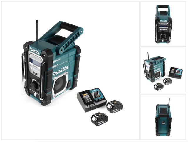 Makita DMR 112 RG Akku Baustellen Radio 7,2 - 18V Bluetooth DAB+ + 2x 6,0Ah Baustellenradio
