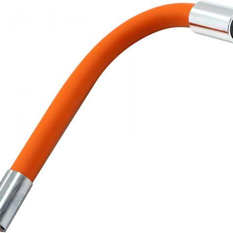 Universelle Wasserhahnverlängerung – Flexibler Durchflussregler – Biegsamer Silikonschlauch, 360° Formbare Düse, Orange, 29 Cm