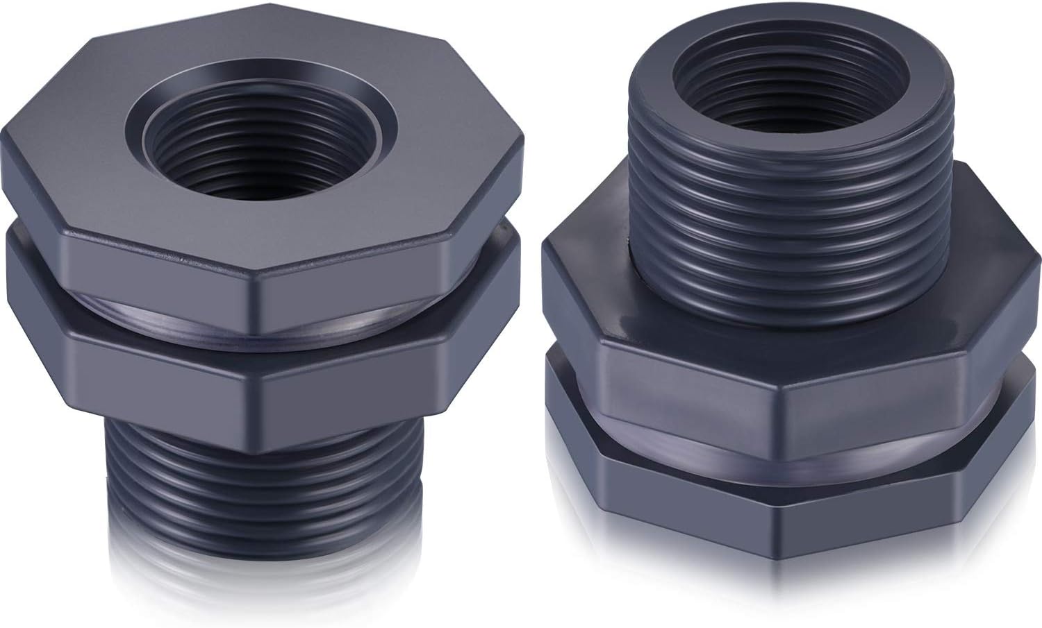 Apex 2-teiliges Pvc-durchführungsfitting Für Regentonnen, Aquarien, Wassertanks (3/4 Zoll)