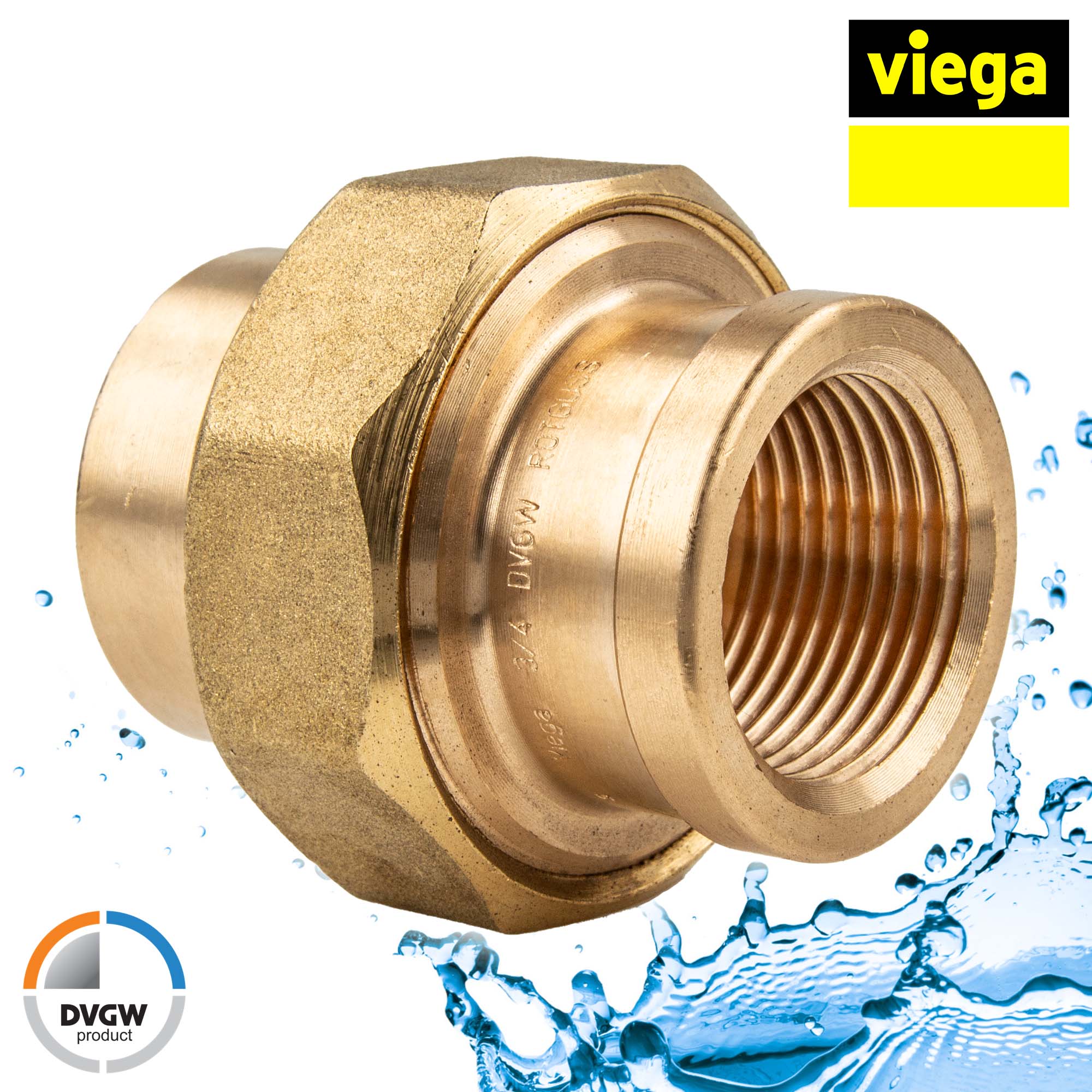 Viega Rohrverschraubung 3340 Konischdichtend In Rp1/4 X Rp1/4 Rg