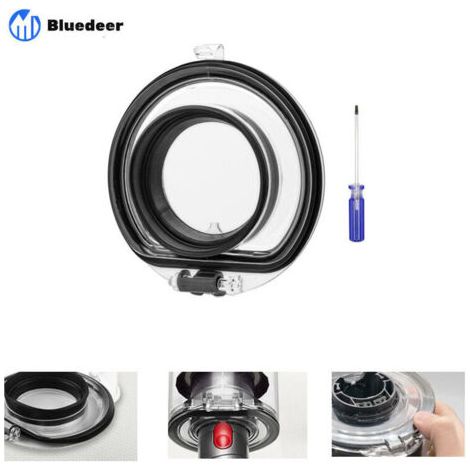 Bluedeer – Staubbehälterdeckel Für Dyson V10 Und V11 Staubsauger – Transparenter Kunststoff – Schwarze Gummidichtung – Einfacher Austausch