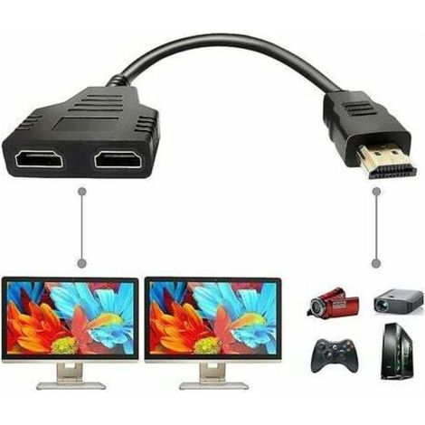 Hdmi-splitterkabel-adapter (1 Eingang, 2 Ausgänge, Hdmi-stecker)
