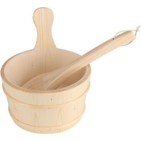 Sauna-eimer Mit Schöpfkelle, Naturholz-badezimmer-eimer + Schöpfkelle-set Für Spa-sauna-badezubehör - Perfektes Geschenk Für Ihre Familie Oder Freunde.